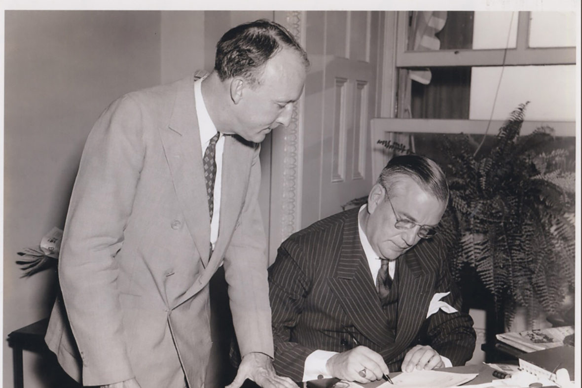 Hugo Black with Senate Clerk on Confirmation